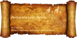 Antonovics Áron névjegykártya