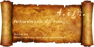 Antonovics Áron névjegykártya