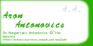 aron antonovics business card